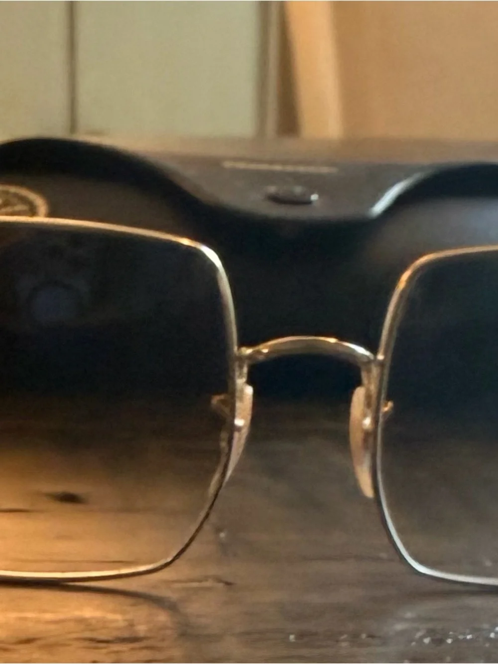 Ray-Ban Gold Frame Sunglasses RB1971 Square